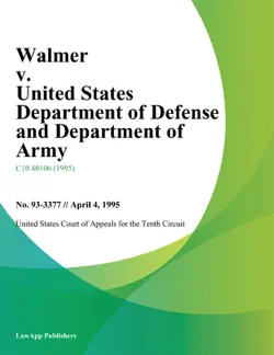 walmer v. united states department of defense and department of army book cover image