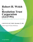 Robert H. Welch v. Resolution Trust Corporation synopsis, comments