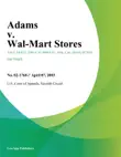 Adams V. Wal-Mart Stores synopsis, comments