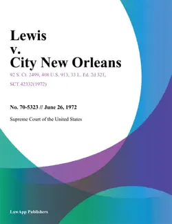 lewis v. city new orleans book cover image