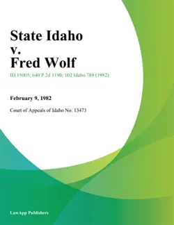 state idaho v. fred wolf book cover image