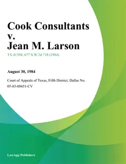cook consultants v. jean m. larson book cover image