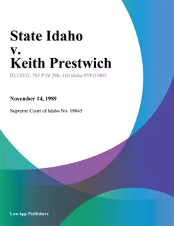 state idaho v. keith prestwich imagen de la portada del libro