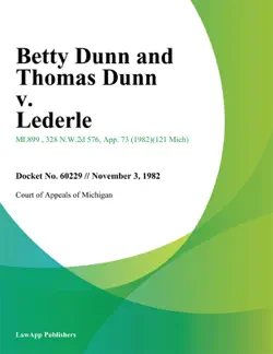 betty dunn and thomas dunn v. lederle imagen de la portada del libro