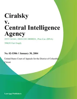 ciralsky v. central intelligence agency book cover image