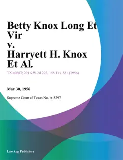 betty knox long et vir v. harryett h. knox et al. book cover image