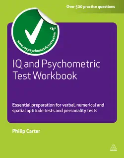 iq and psychometric test workbook book cover image