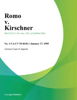 romo v. kirschner imagen de la portada del libro