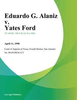 eduardo g. alaniz v. yates ford imagen de la portada del libro