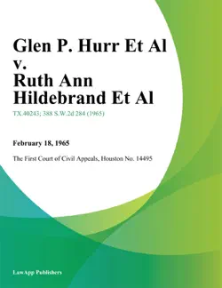 glen p. hurr et al v. ruth ann hildebrand et al imagen de la portada del libro
