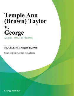 tempie ann (brown) taylor v. george imagen de la portada del libro