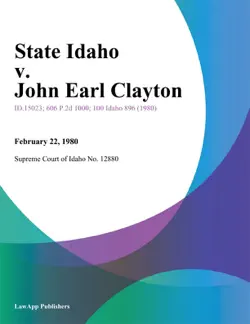 state idaho v. john earl clayton book cover image