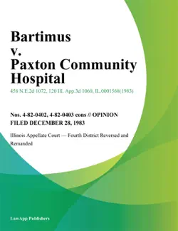 bartimus v. paxton community hospital book cover image