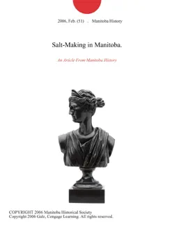 salt-making in manitoba. imagen de la portada del libro