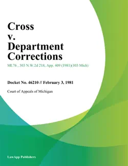 cross v. department corrections book cover image