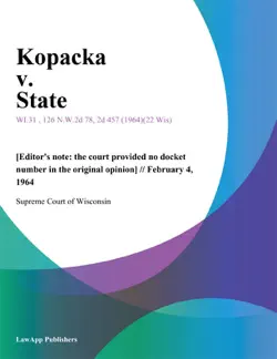 kopacka v. state imagen de la portada del libro
