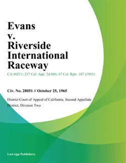 evans v. riverside international raceway book cover image