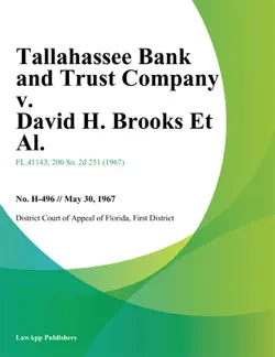 tallahassee bank and trust company v. david h. brooks et al. book cover image