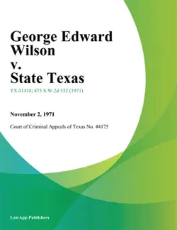 george edward wilson v. state texas book cover image