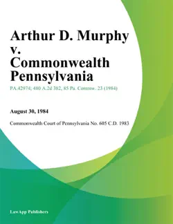 arthur d. murphy v. commonwealth pennsylvania imagen de la portada del libro