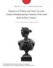 Narratives of Villainy and Virtue: Governor Francis Nicholson and the Character of the Good Ruler in Early Virginia. sinopsis y comentarios