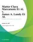 Matter Clara Marcatante Et Al. v. James A. Lundy Et Al. synopsis, comments