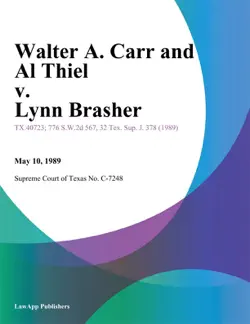 walter a. carr and al thiel v. lynn brasher book cover image