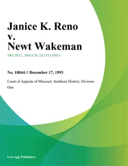 janice k. reno v. newt wakeman book cover image