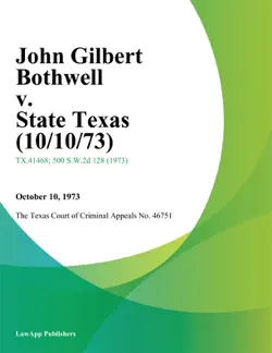 john gilbert bothwell v. state texas book cover image