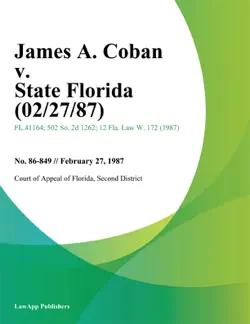 james a. coban v. state florida book cover image