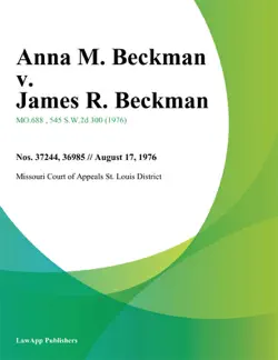 anna m. beckman v. james r. beckman book cover image