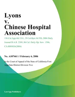 lyons v. chinese hospital association book cover image
