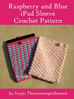 raspberry and blue ipad sleeve crochet pattern book cover image