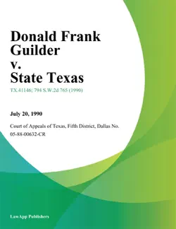 donald frank guilder v. state texas book cover image