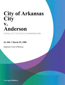 city of arkansas city v. anderson imagen de la portada del libro