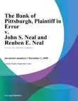 The Bank of Pittsburgh, Plaintiff in Error v. John S. Neal and Reuben E. Neal synopsis, comments