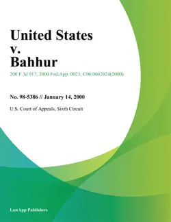 united states v. bahhur book cover image