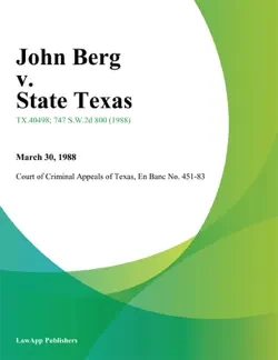 john berg v. state texas book cover image