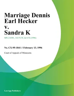 marriage dennis earl hecker v. sandra k. imagen de la portada del libro