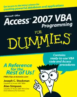 access 2007 vba programming for dummies book cover image