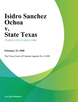 isidro sanchez ochoa v. state texas imagen de la portada del libro
