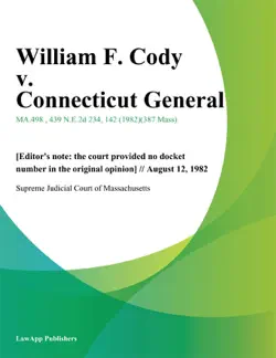 william f. cody v. connecticut general book cover image