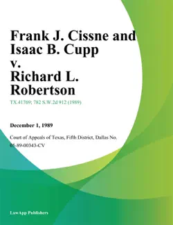 frank j. cissne and isaac b. cupp v. richard l. robertson book cover image