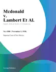 Mcdonald v. Lambert Et Al. synopsis, comments