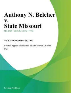anthony n. belcher v. state missouri book cover image