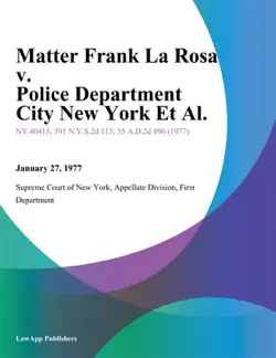 matter frank la rosa v. police department city new york et al. book cover image