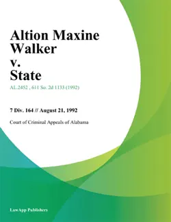 altion maxine walker v. state book cover image