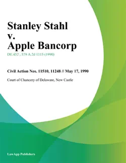 stanley stahl v. apple bancorp book cover image