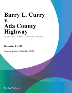 barry l. curry v. ada county highway imagen de la portada del libro