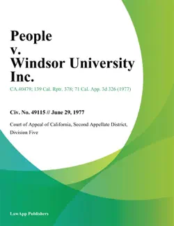 people v. windsor university inc. book cover image